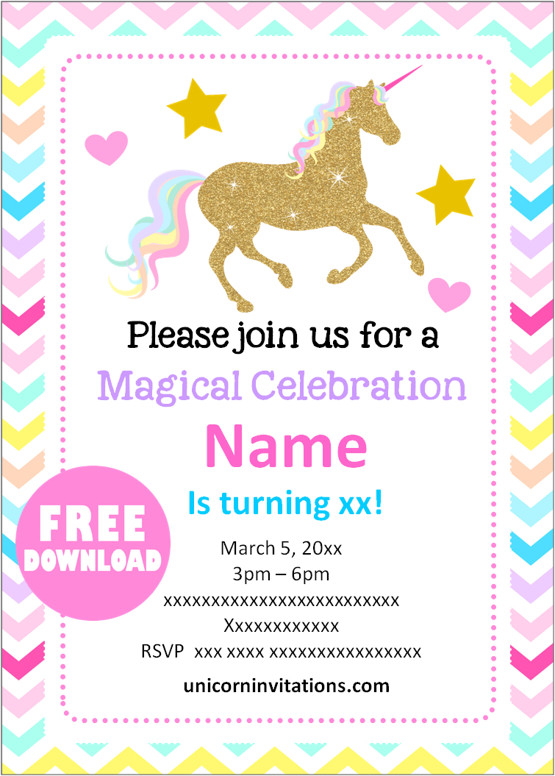 Unicorn invitations