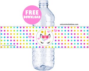 FREE Printable Unicorn Water Bottle Labels template 🦄