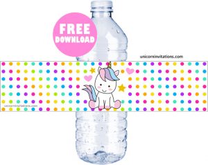 free printable unicorn water bottle labels template