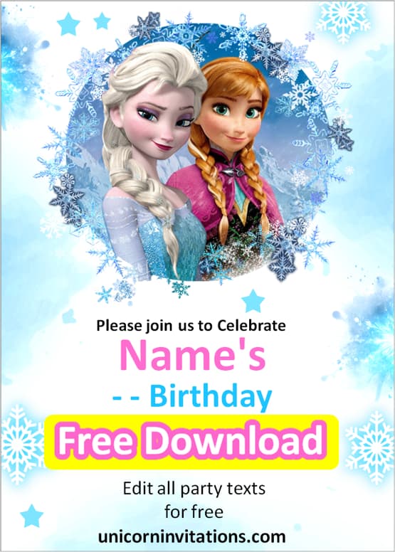 frozen anna invitation template