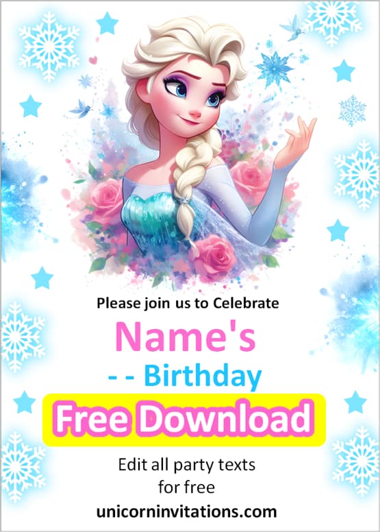 frozen invitation digital