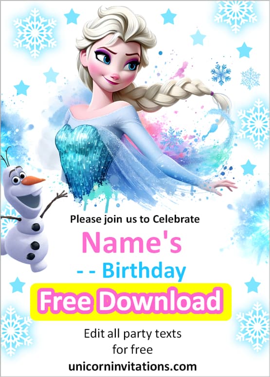 Frozen invitation template free