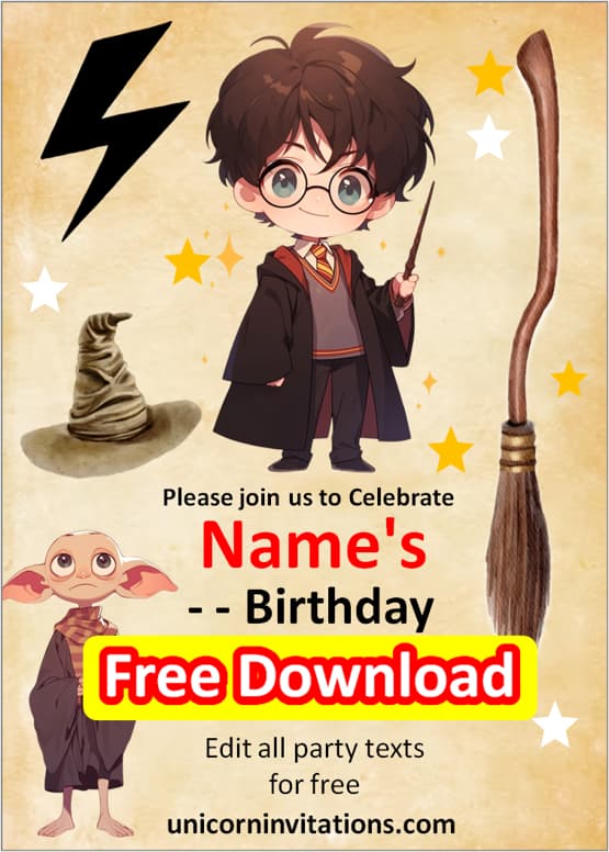 Harry Potter invitation templates