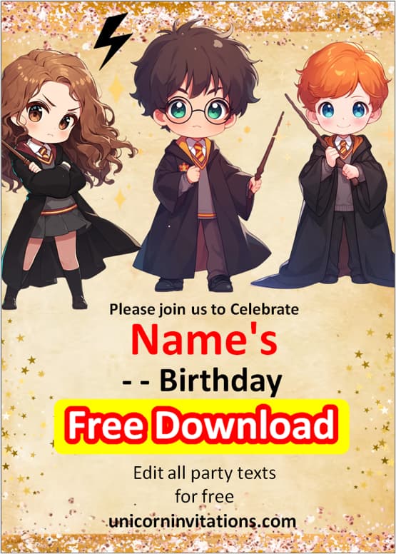 free harry potter invitation template