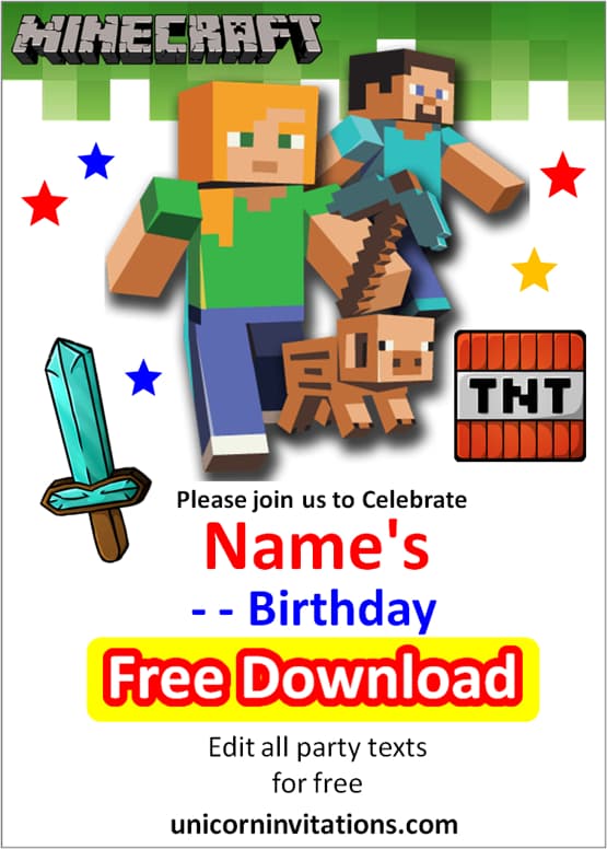 minecraft invitations