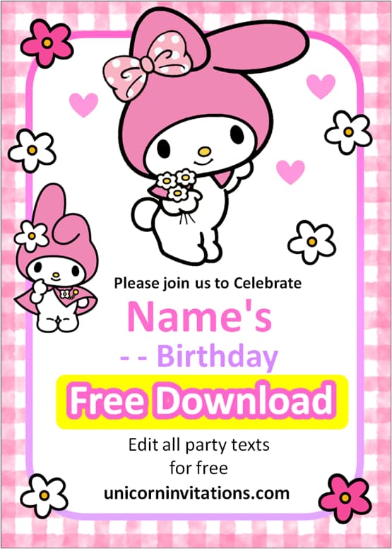 my melody invitation