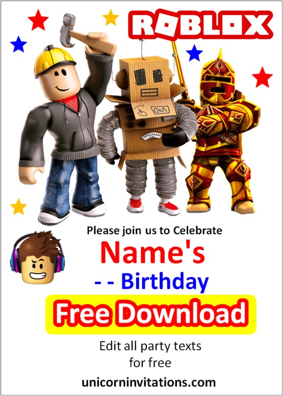 roblox invitation card editable