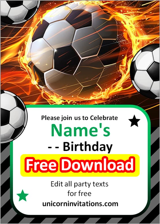 Soccer invitation template free