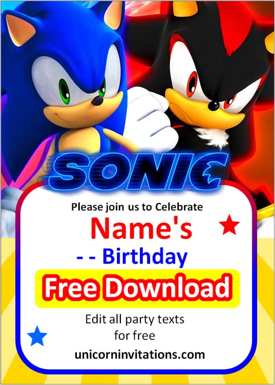 sonic digital invitation