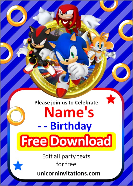 sonic invitations free