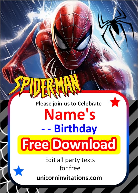 spiderman invitation templates free download