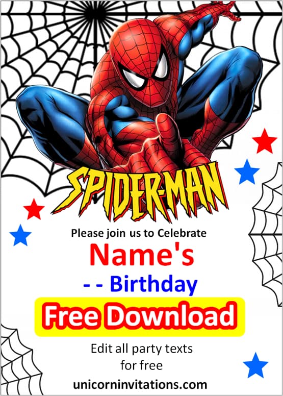 spiderman invitation pdf