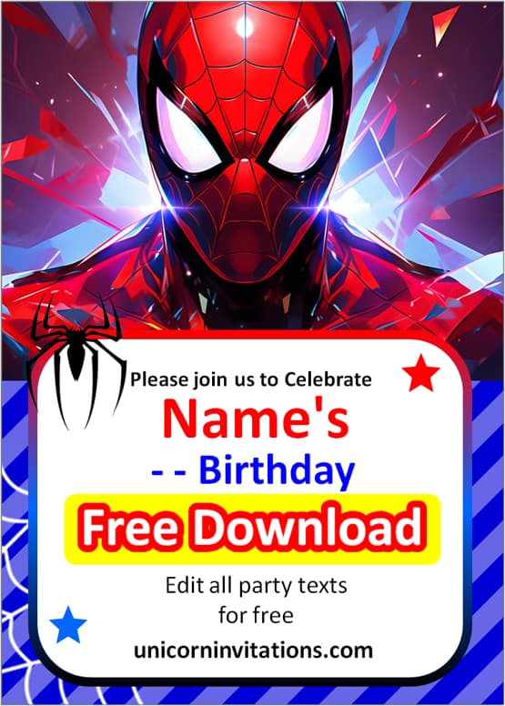 digital spiderman invitation