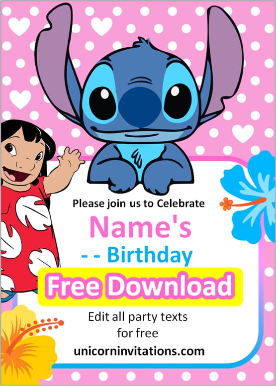 lilo and stitch invitation